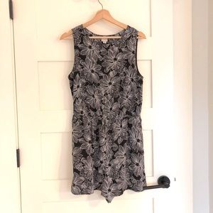 Black and white floral romper